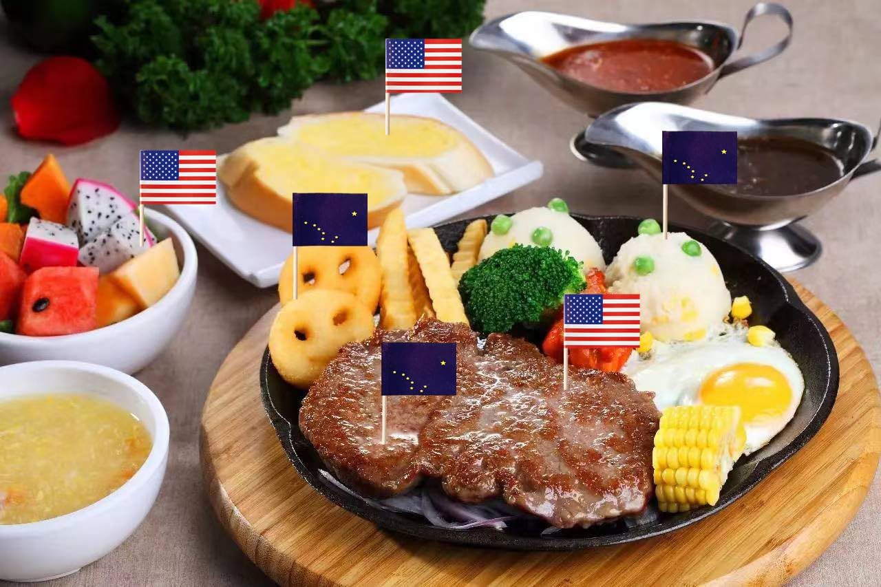 stidsds 100 Pcs American USA Alaska Flag US Alaska State Toothpick Flags Mini Small Alaska Cupcake Toppers Stick Flags Banner U.S. States Party Cocktail Fruit Decoration - Image 7