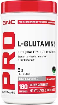 GNC Pro Performance L-Glutamine 5000mg, Unflavored, 32 oz, 181 Servings