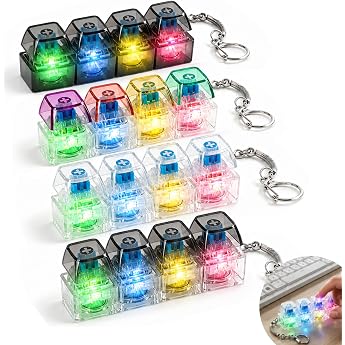 Pack of 4 Keyboard Fidget Toy with LED Light 4 Buttons Clicker Fidget