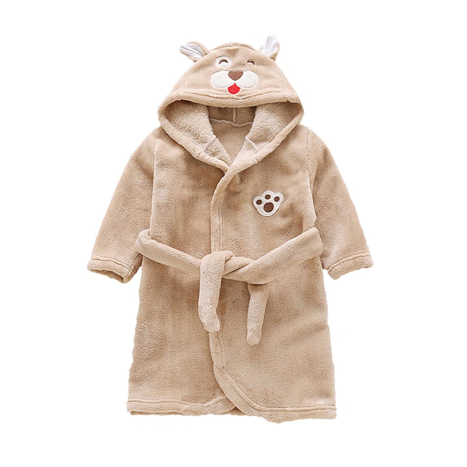 JUNG KOOK Toddler Baby boys Girls Cartoon Bathrobe Flannel Robe Winter Night-robe