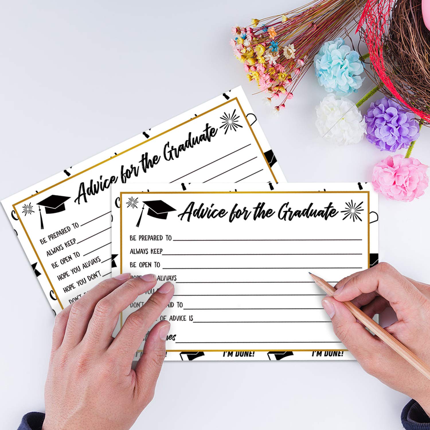 Amazon.com: 50 Graduation Party Advice Wishes Cards for Graduate Class of  2025 College, High School, University Grad, Words of Wisdom Cards, Game  Activity Cards, 4 x 6 Inches. : Home & Kitchen