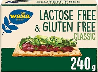 Wasa Gluten- & Lactose Free Classic 1x240g I Gluten- und laktosefreies Knäckebrot, goldbraun und kross gebacken, vegan