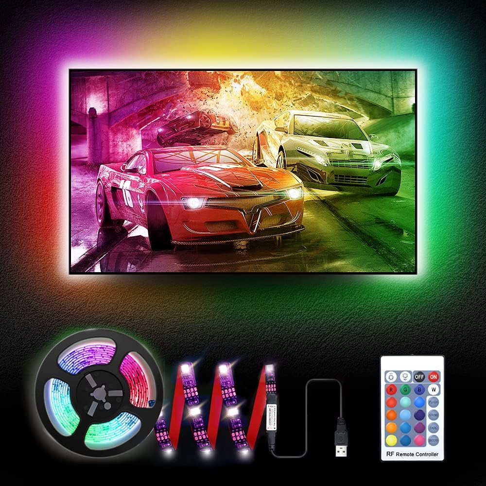 Amazon.com: 9.9Ft LED TV Backlights, RGB TV Strip Lights Kit with ...