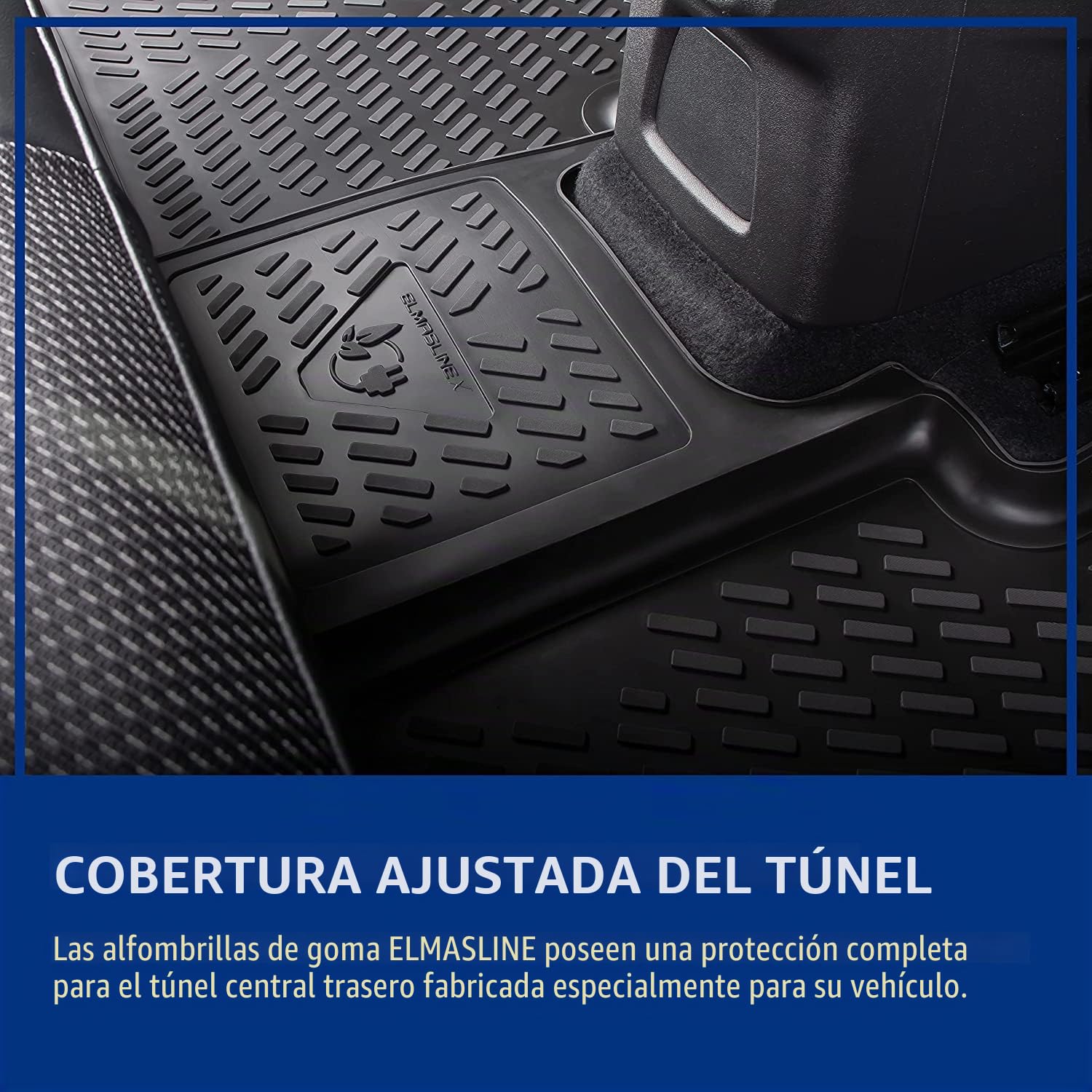ELMASLINE Alfombrillas de Goma 3D para Mercedes EQE 2022-2026, Alfombras Coche | Alfombrillas con Borde Alto – Accesorios