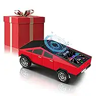 Cybertruck Bluetooth Speaker for Car, Mini Wireless Speaker with LED Lights, FM Radio, USB/TF Card, TWS Stereo, Desk Gaming Outdoor Use, Gift for Car Lovers