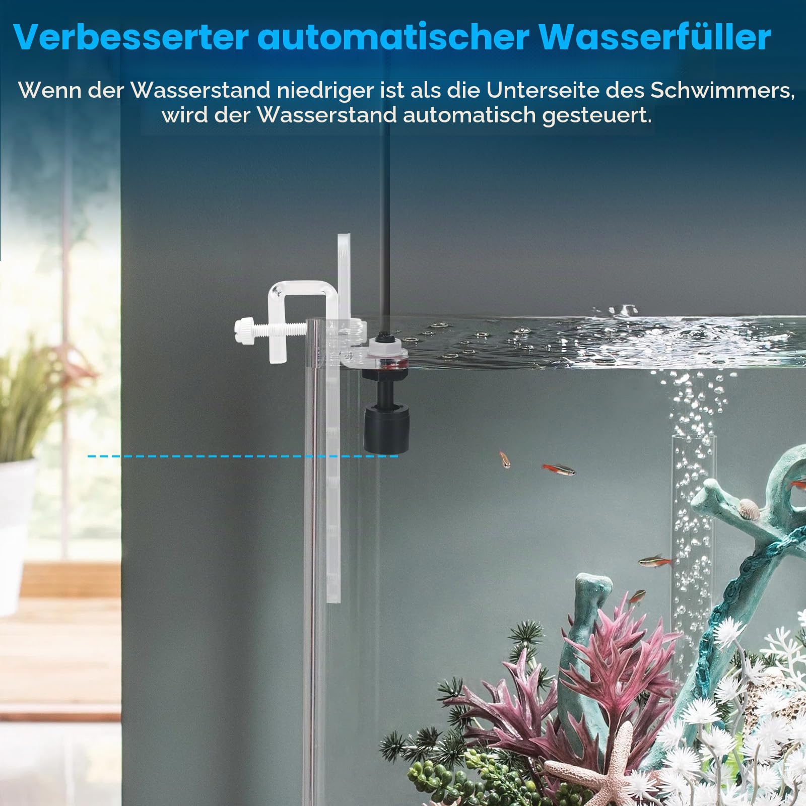 Qwakay Automatisches Nachfüllsystem ATO-System Aquarium mit Pumpe – Nachfüllautomatik ATO-System für Aquarien – Aquarium Smart Meerwasser Wassernachfüller