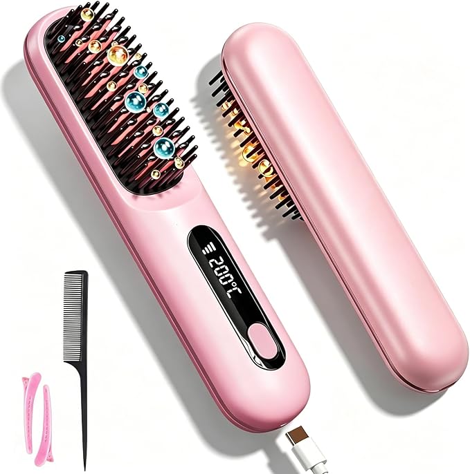 Flown Cordless Hair Straightener Brush: A Handy Tool for Short Hair