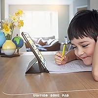 Vista 4 de Mantel de plástico transparente, protector de alfombrilla de escritorio, 0.06 pulgadas de grosor, mantel para oficina, comedor, dormitorio