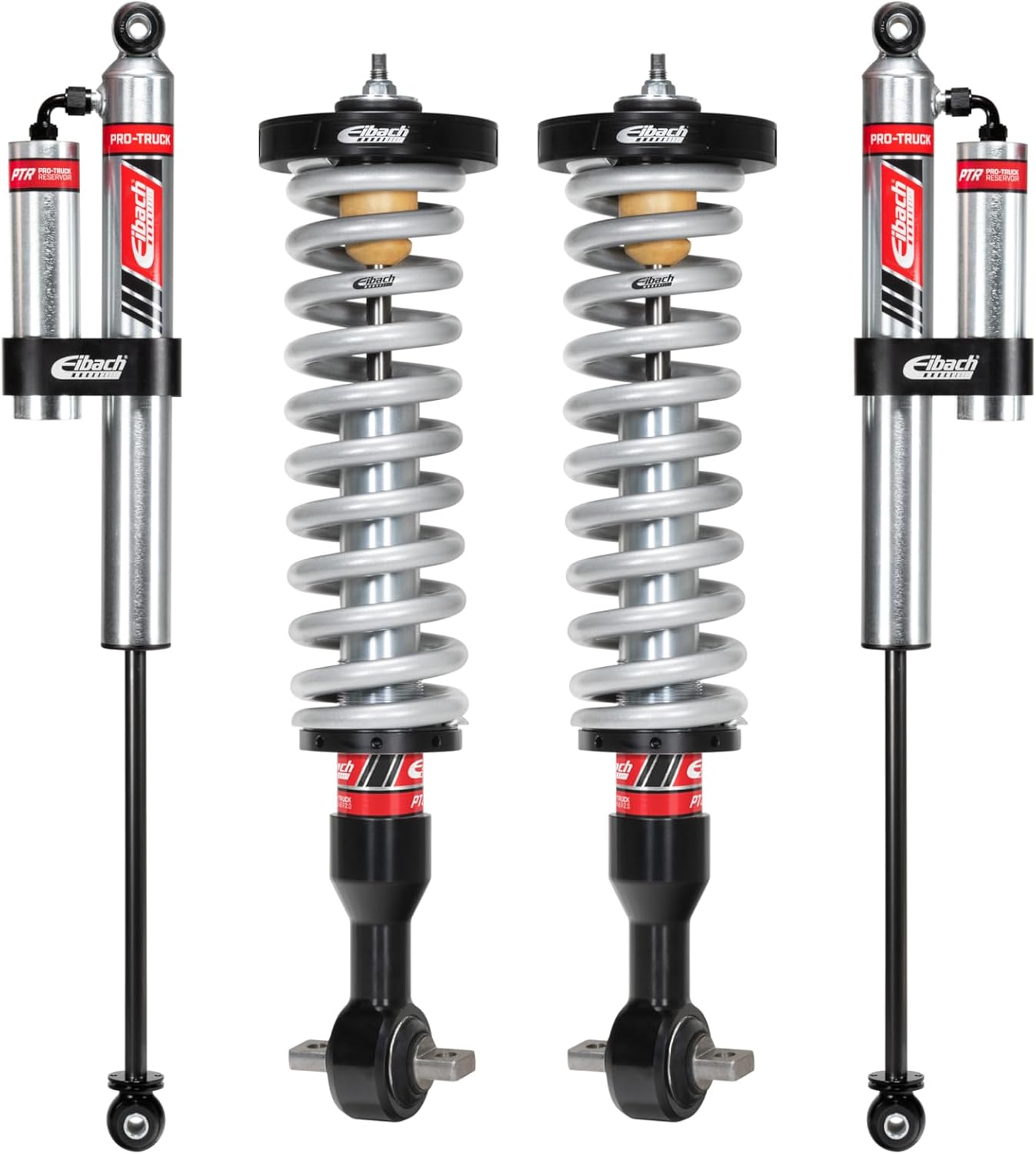 Eibach Suspension Lift Kit, PRO-TRUCK-LIFT STAGE 2R, 0.5 to 2.3 in Front Lift, 0 to 1.5 in Rear Lift, Reservoirs/Springs/Shocks, compatible with Ford Fullsize Truck 2015-25, Kit