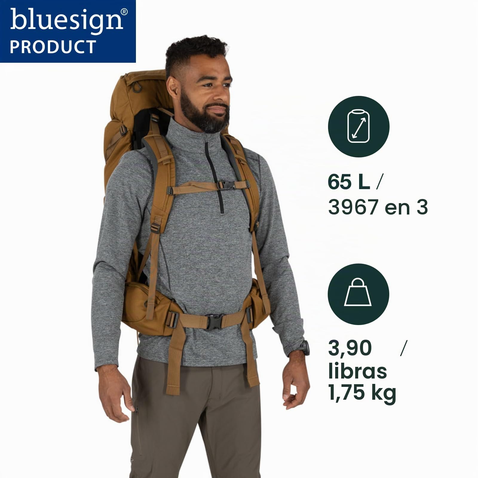 Osprey Rook Hombre Mochila, 50L, Histosol Brown/Rhino Grey, O/S