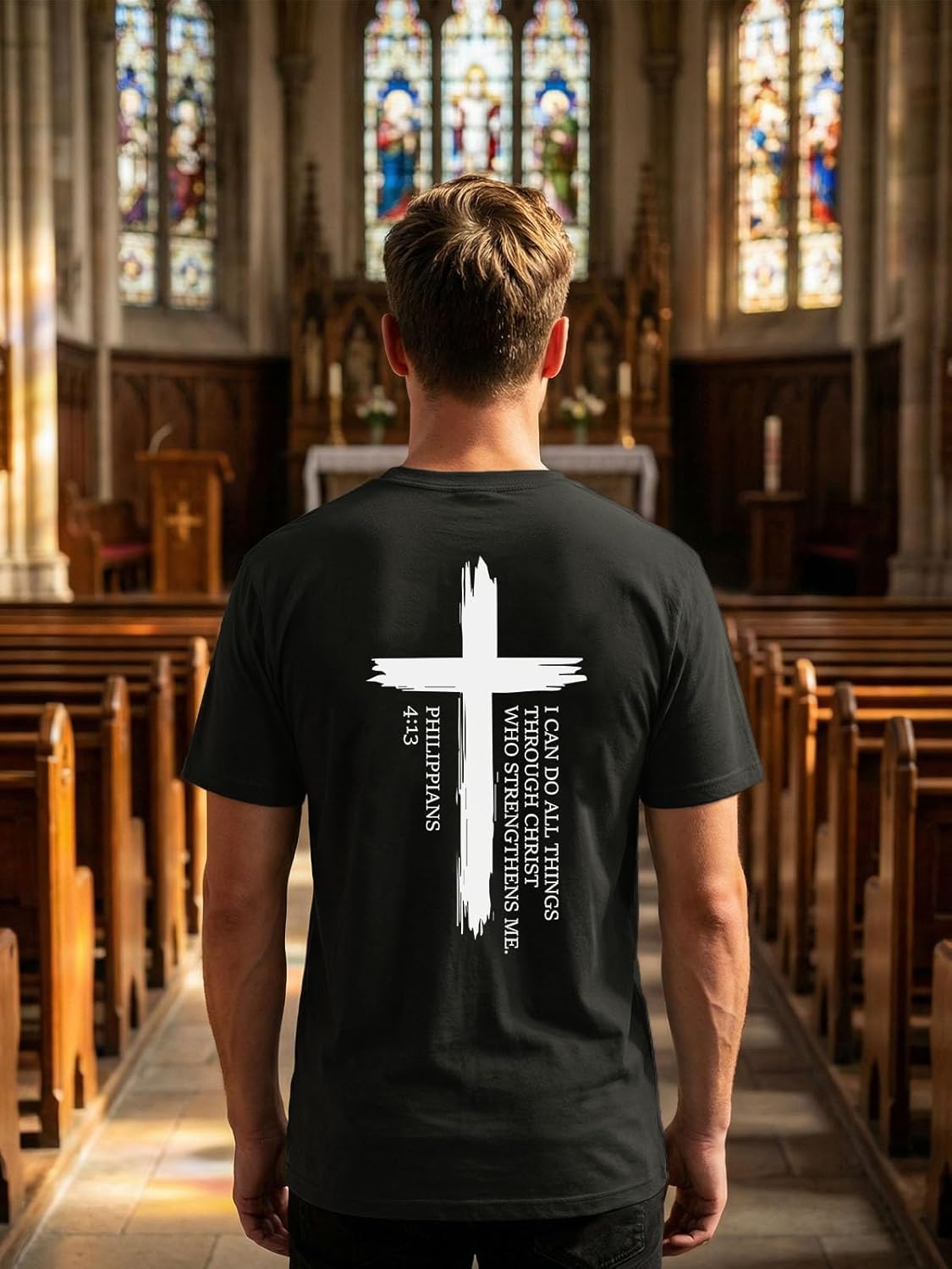 Christian Shirts for Men Jesus Faith Cross Religious Sayings Tshirt Vintage Bible Verse Inspirational Tee Tops - Image 4