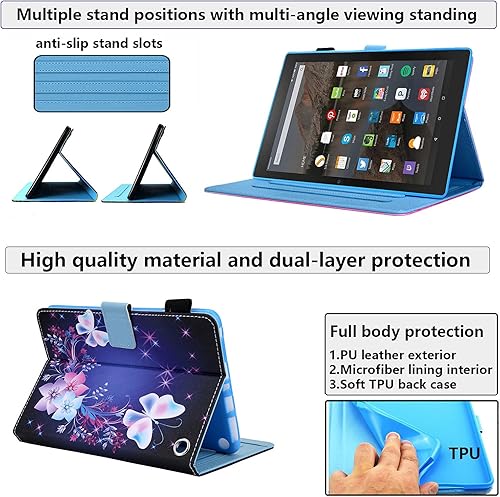 Miniatura 6 de Funda para tablet Tienda Kindle Fire HD 8 de 876 generación 201620172018 con soporte, soporte para lápices, bolsillo encendido y apagado automático,