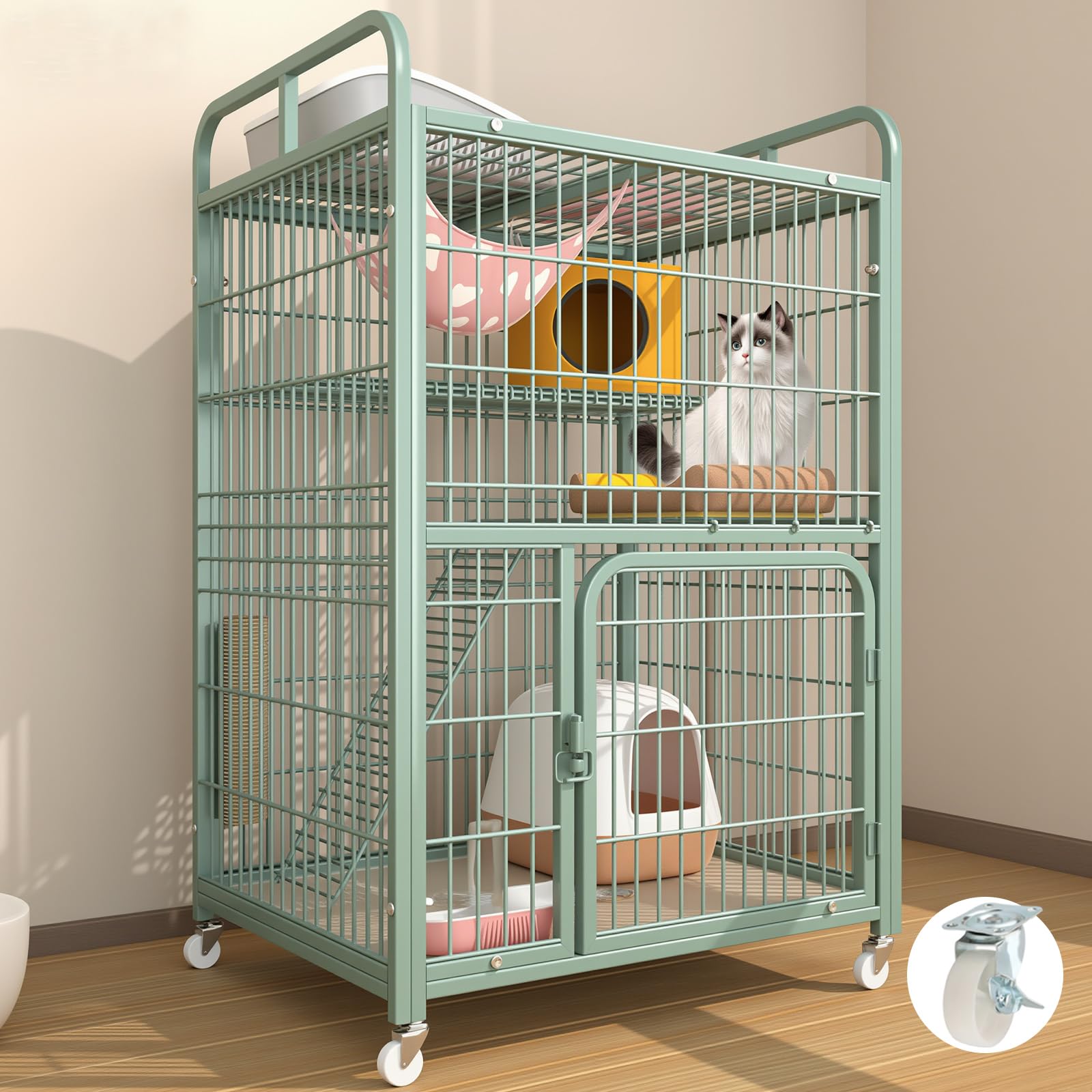 Amazon | NODIBRO 猫 ケージ 多段式 2段 キャットケージ