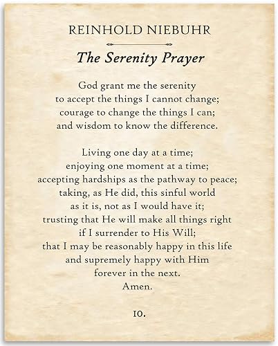 Amazon Com Reinhold Niebuhr Serenity Prayer God Grant Me Serenity Courage Wisdom 11x14 Unframed Typography Book Page Print Great Spiritual Gift And Decor Under 15 Handmade Products