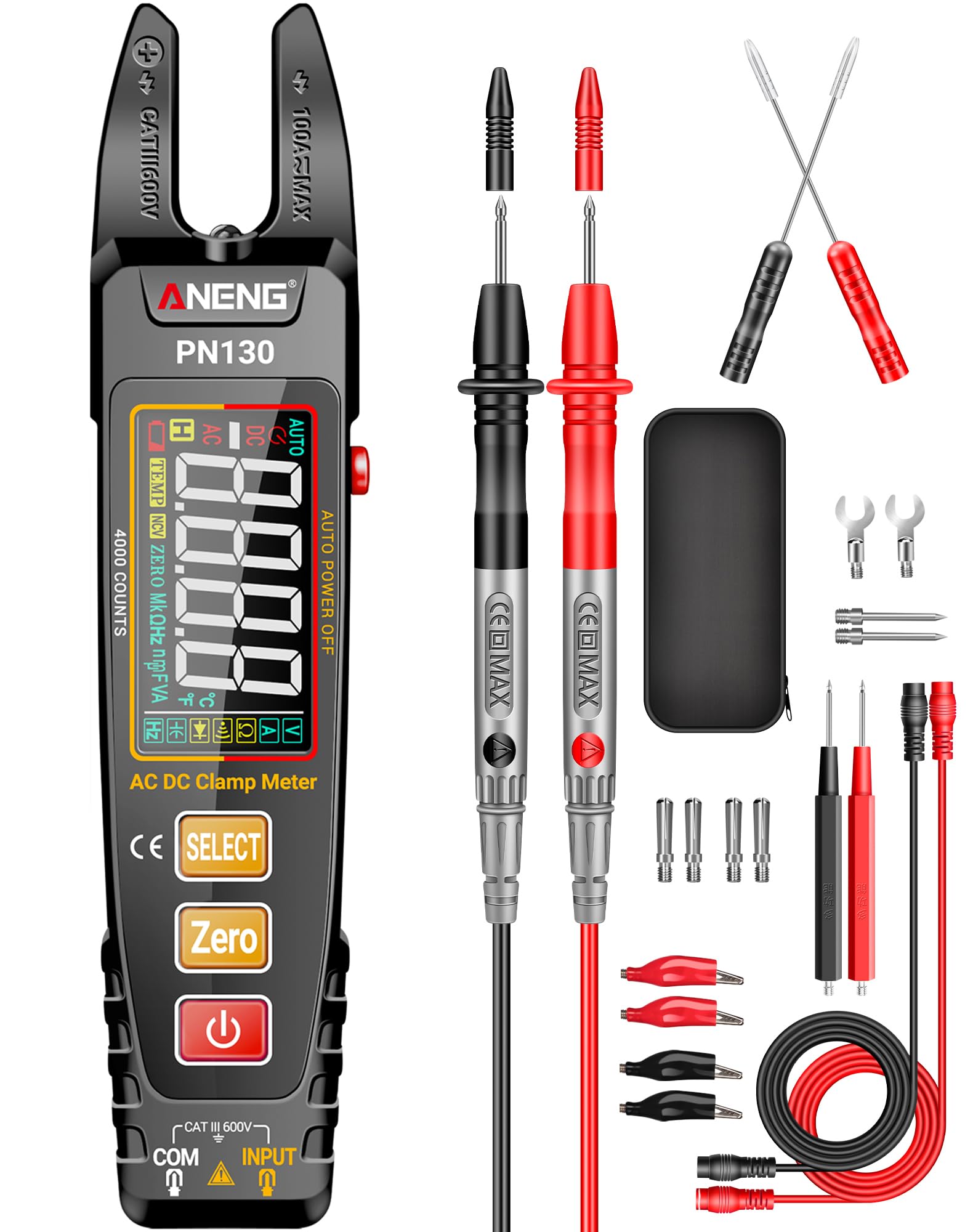 ANENG PN130 Multimeter displaying various measurement functions