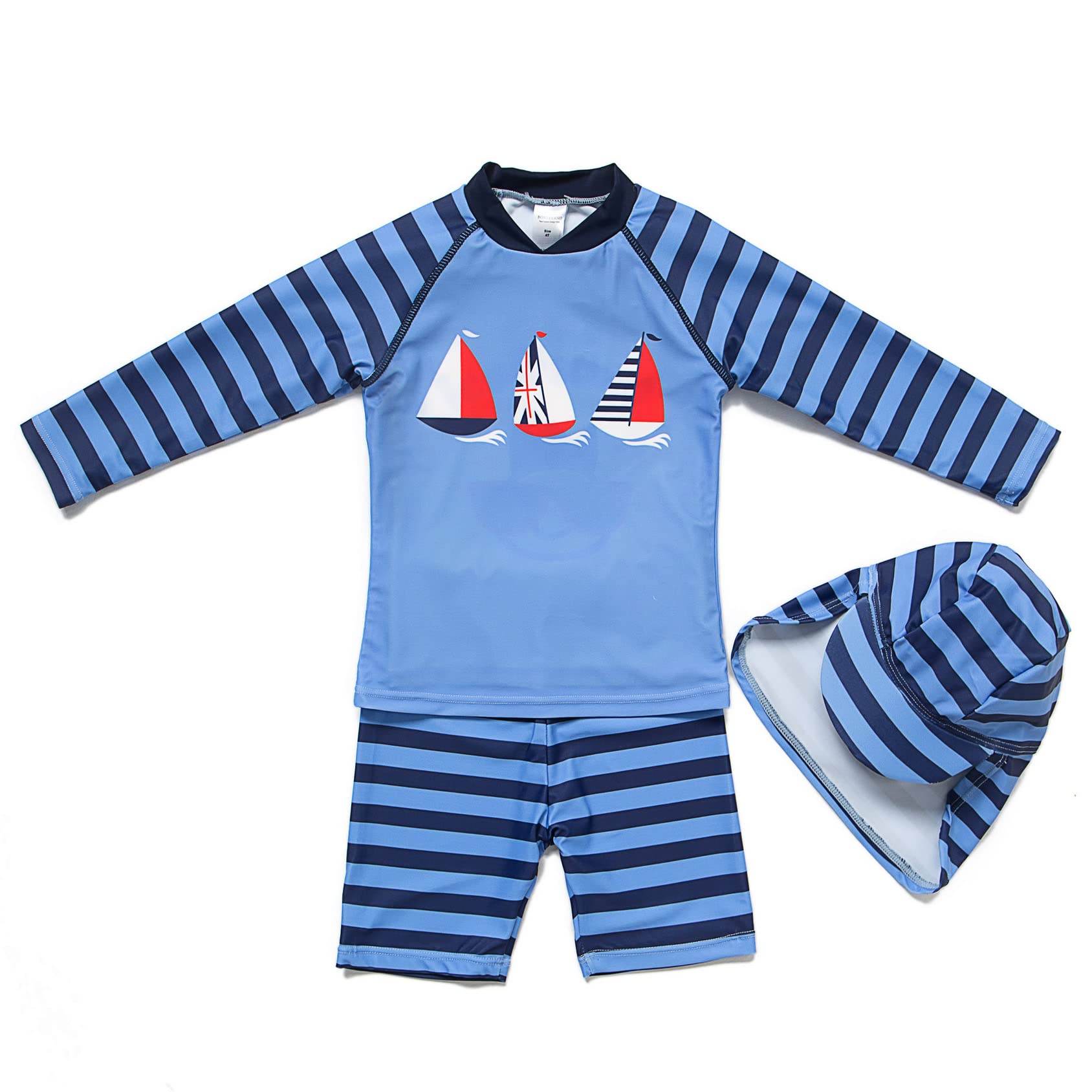 Maillot de bain 2 pièces pour bébé garçon UPF50+ Rash-Guard à manches longues