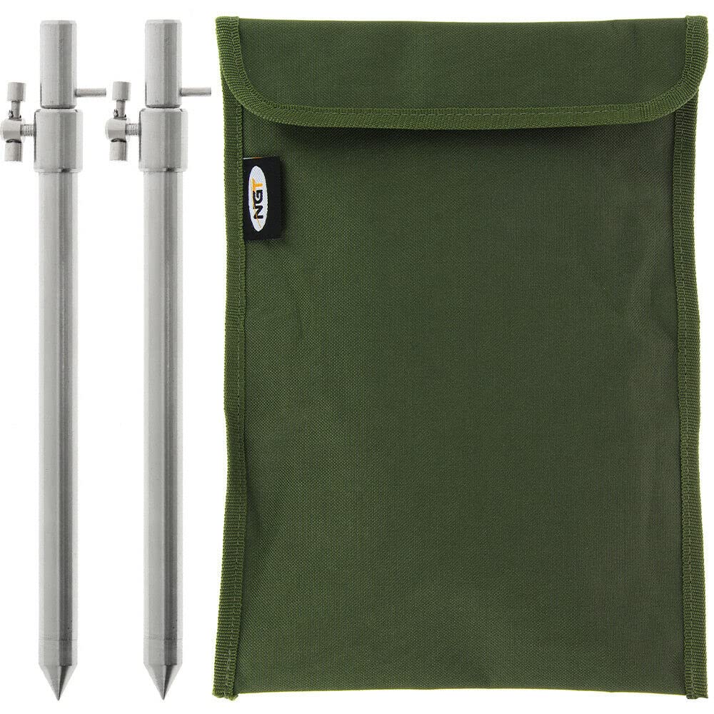 DNA Leisure NGT 2X Stainless Steel Bank Sticks 20-35 or 30-50 with Storage Bag Carp Fishing (30-50cm)
