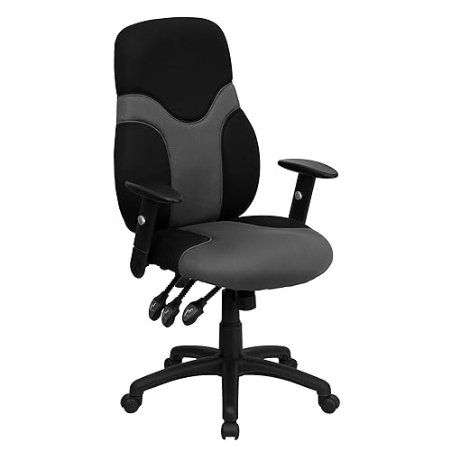Flash Furniture Abbott High Back Ergonomic Black and Gray Mesh