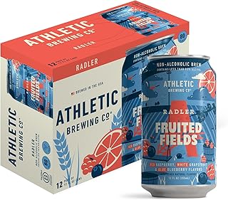 Athletic Brewing Company Craft Non-Alcoholic Beer - Low-Calorie Radler, Fruited Fields, 12 Pack x 12 Fl Oz Cans