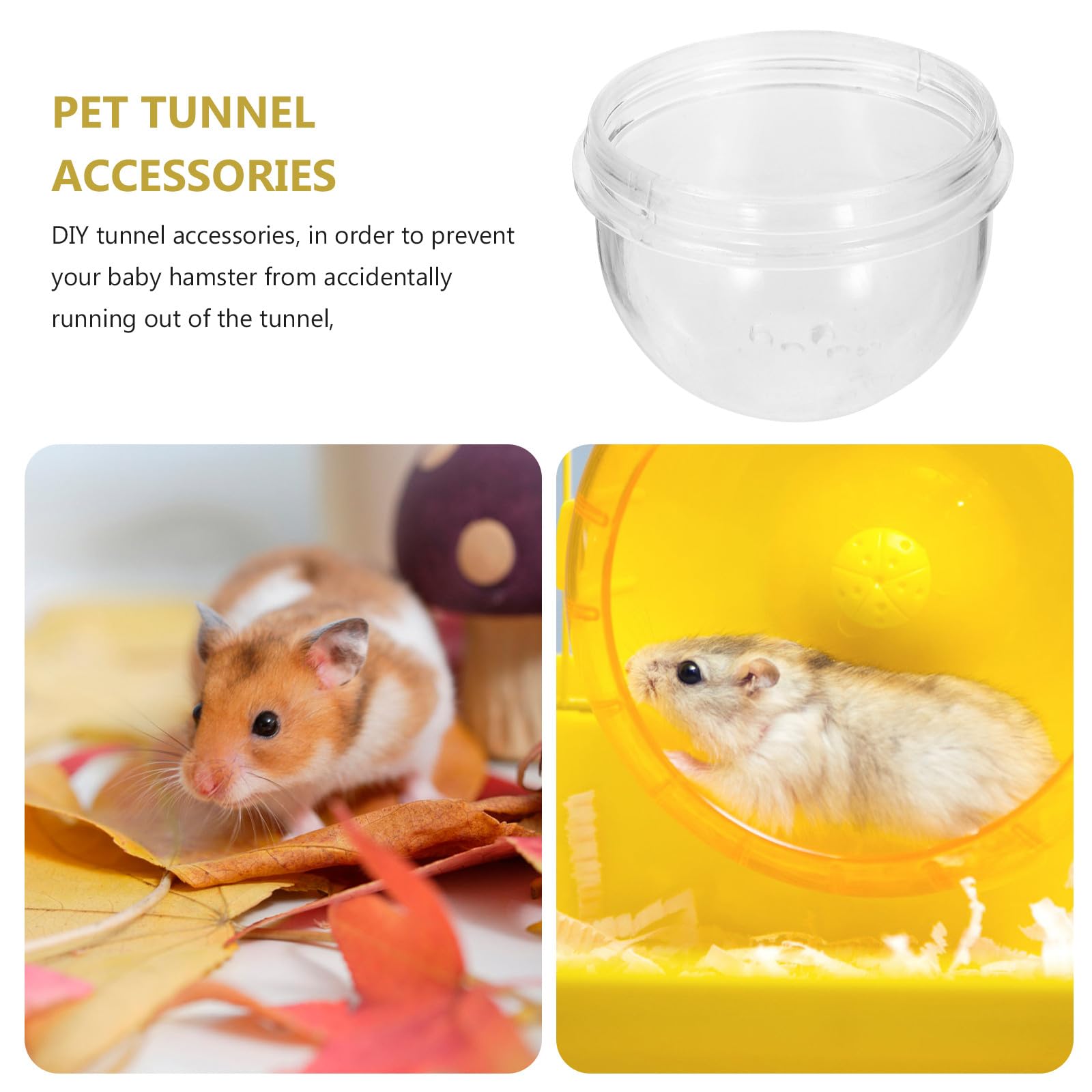 FONDOTIN 3 Tapones Externos para Túneles de Hámster y Mascotas, Accesorios Plásticos Resistentes para Jaulas Pequeñas, Color Aleatorio, Ideales para Conectar y Proteger — view 9