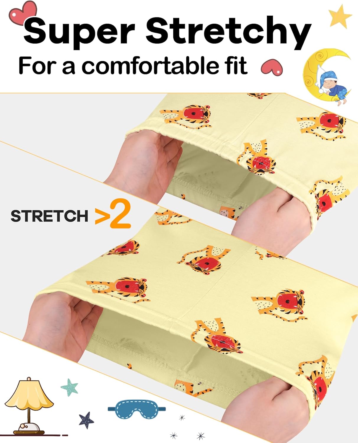 DAUGHTER QUEEN Boys Summer Pajamas Set 4 Pieces 100% Cotton Sleepwear Size 18 Months-12 Years - Image 3