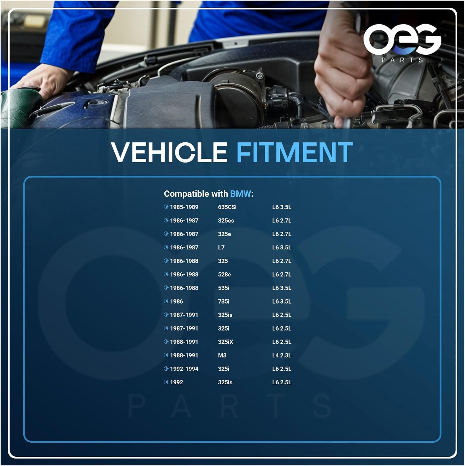 OEG Parts New Alternator Compatible With BMW 325es 325e 2.7L, L7 535i 3.5L 1986 1987; 528e 325 2.7L 1986-1988, 325is 2.5L 1987-1992, 325i 2.5L 1987-1994 025903015P 035903015C 12-31-1-726-603