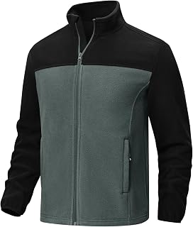 Men's Fleece Jacket Full Zip Lightweight Warm Outdoor Hiking Casual Jacket