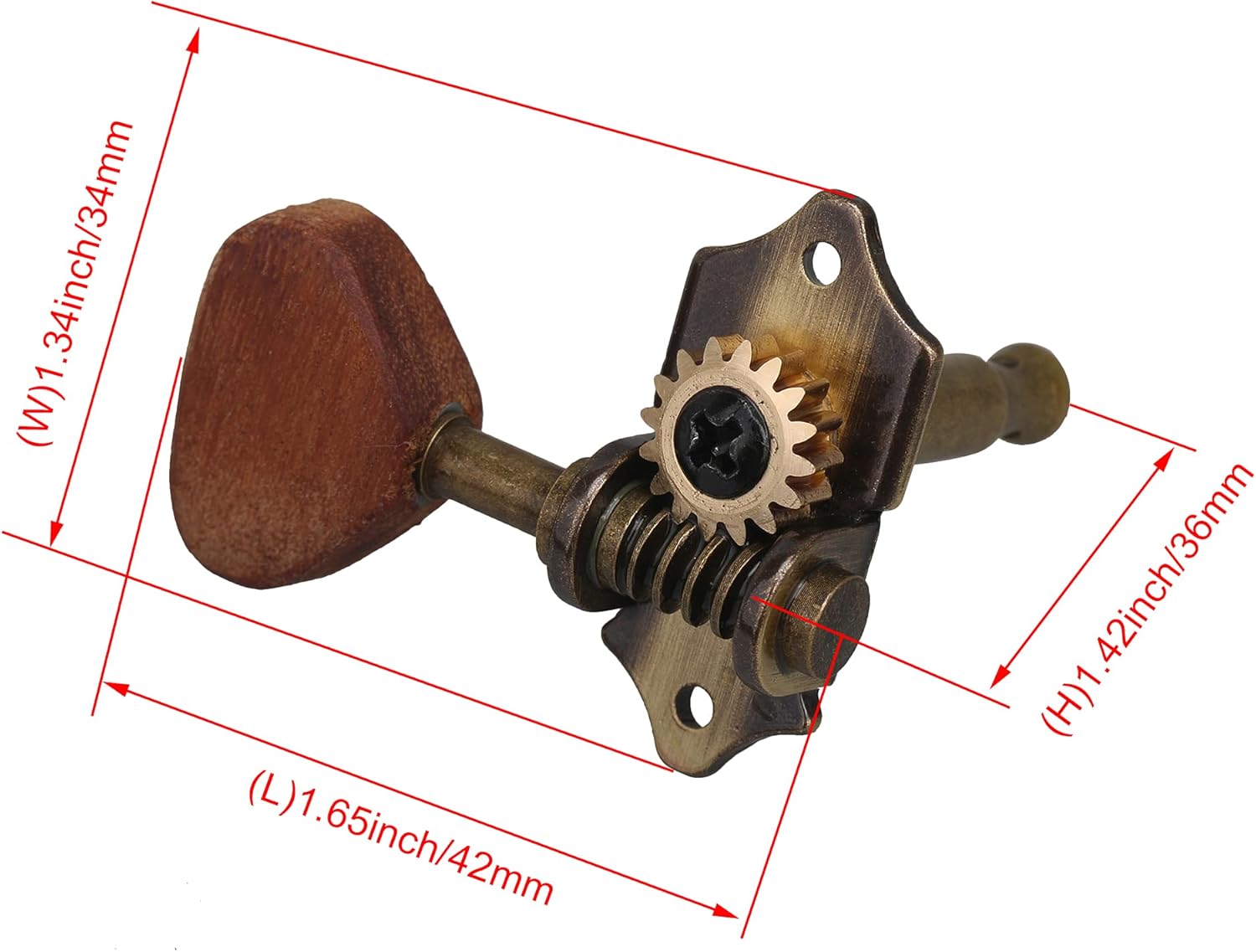 Yibuy 6x Vintage Acoustic Guitar String Tuning Pegs Guitar Tuners 3R3L Bronze Zinc Alloy : Musical Instruments