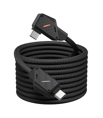 Aulumu M07 240W USB-C to USB-C Carbon Fiber Cable | USB 3.1 Gen2 10Gbps | 4K@60Hz Video Output Fast Charging | for iPhone 18/17/16/15 Pro Max, NVMe SSD, S25/S24/S23 Ultra, MacBook Pro -Black 6.6FT