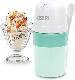 DASH Máquina De Sorvete My Pint (Aqua): Cremoso Multiuso Para Gelato Caseiro, Sorvete, Iogurte Congelado, Inclui Colher Misturar, Fácil Limpar E Armazenar