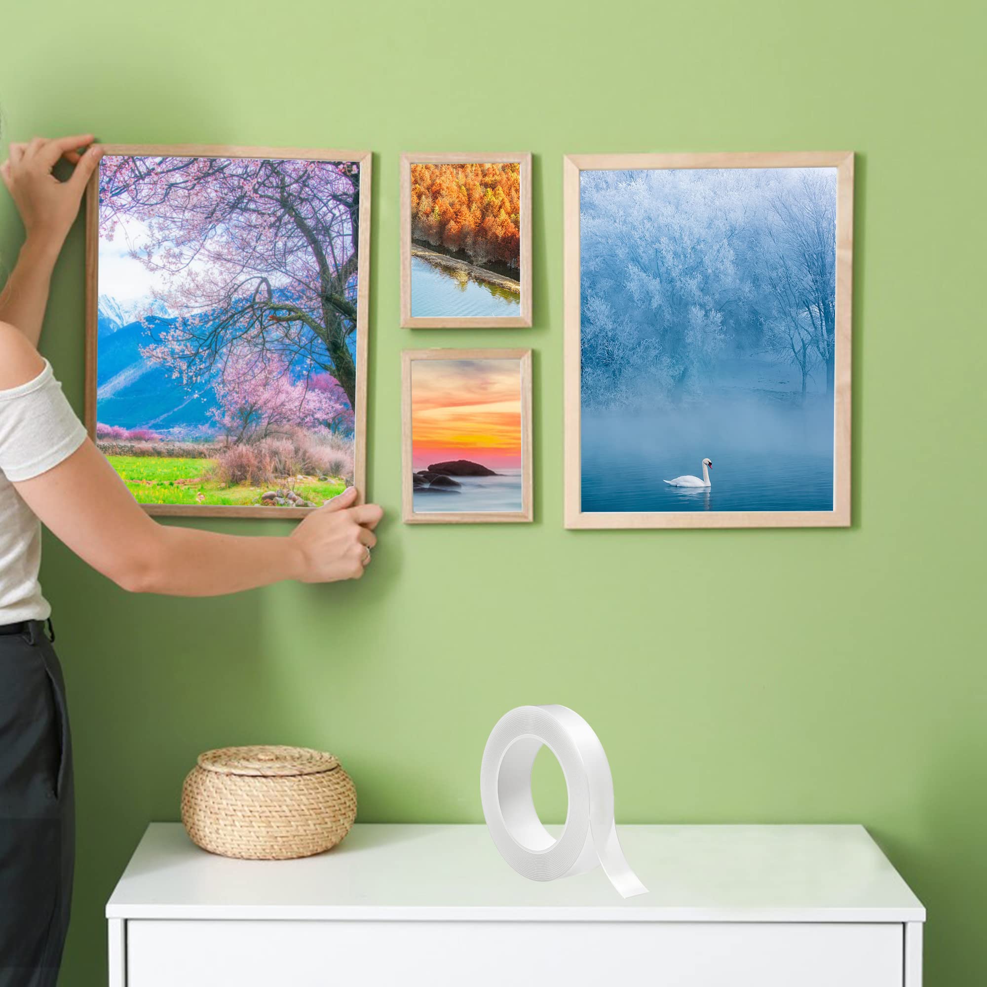 Ruban Adhésif Double Face Robuste Extra Fort 5M Nano Tape Transparent Amovible 20mm 1mm