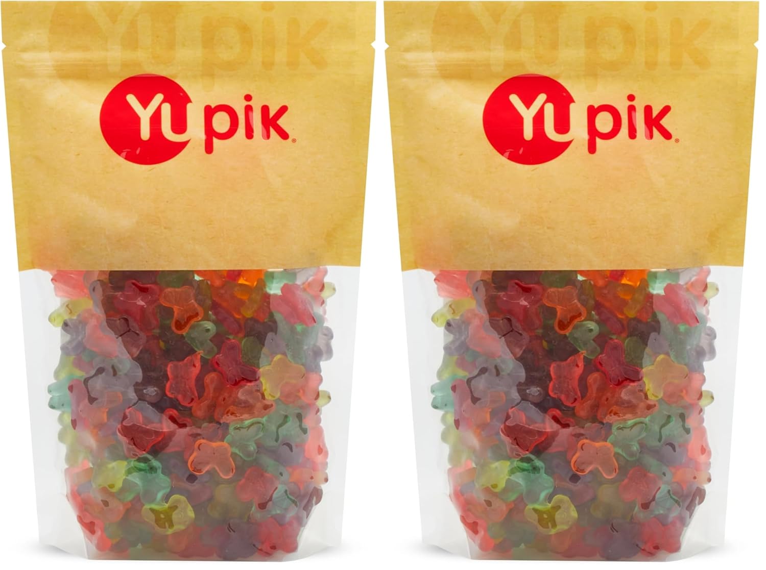 Yupik Mini Butterflies Gummies, 2.2 lb, Chewy Candy (Pack of 2)