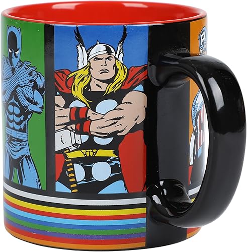 Miniatura 5 de Bioworld Marvel Multi Character - Taza de cerámica negra de 16 onzas