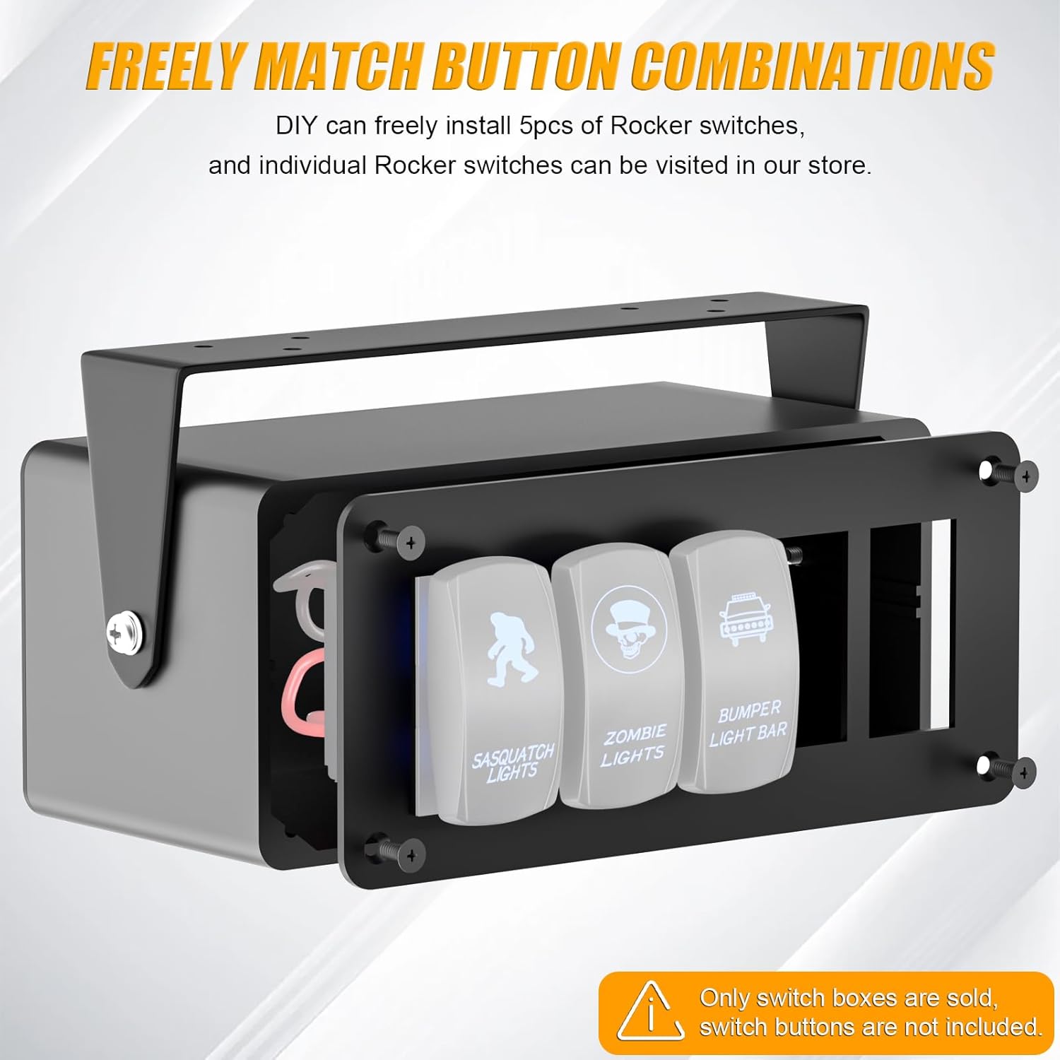 Rocker/Toggle Switch Box - 5 Gang Switches Installation housing for Pickup Truck Car UTV Off Road Marine…