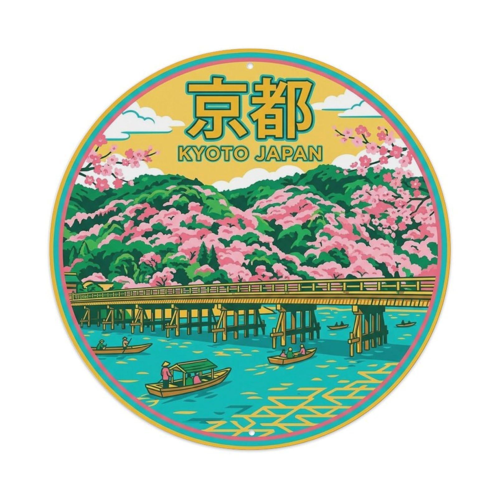 Kyoto Japan Ancient City Traditional Heritage Journey Metal Tin Sign