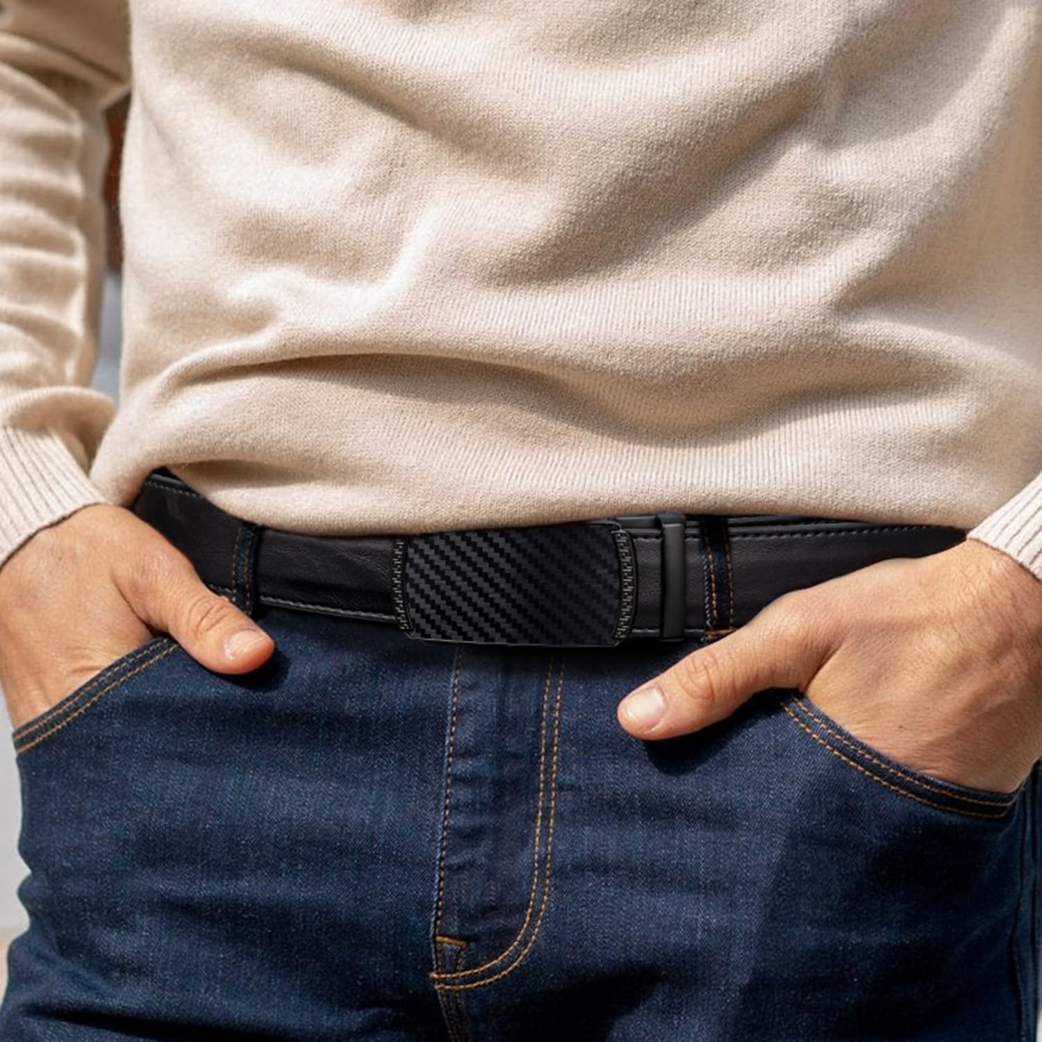 Zitahli Belt Men 2 Pack - Slide Leather Ratchet Belt Adjustable for Mens Gifts 1 3/8-Cut for Perfect Fit,Men's Accessories - Image 8