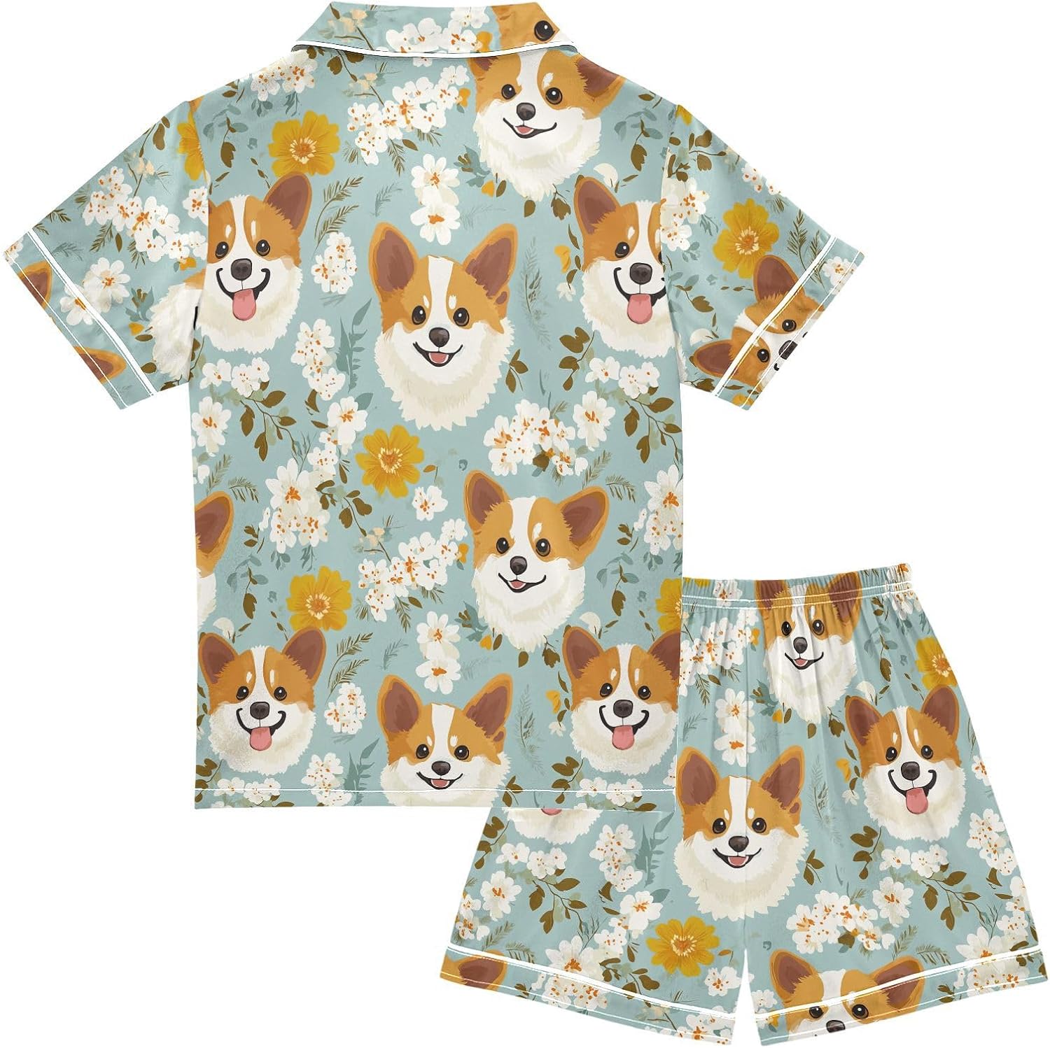 Boys Girls Pajamas Set Snug-Fit Pjs for Big Girls Break Wear 5-6Y animal Dogs Daisy Cute