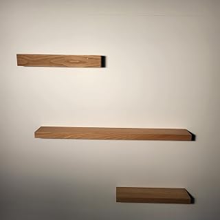 Schweberegal Eiche massiv, 90x13x4 cm