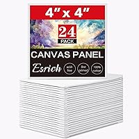 ESRICH 24 Pack 4x4 Inch Mini Canvas Boards - Primed Cotton Blank Panels Acid-Free for Acrylic Oil Watercolor Gouache Painting Kids Artists
