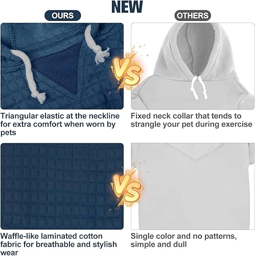 Vista 52 de BEAUTYZOO Suéter con capucha para perros pequeños y medianos con bolsillos, ropa para perros pequeños y medianos, abrigos de algodón laminado