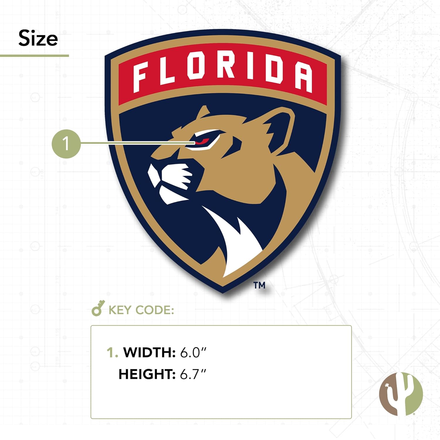 Desert Cactus Florida Panthers Sticker NHL Team National Hockey League Vinyl Decal Laptop Water Bottle Car Scrapbook (Individual A) - Image 2