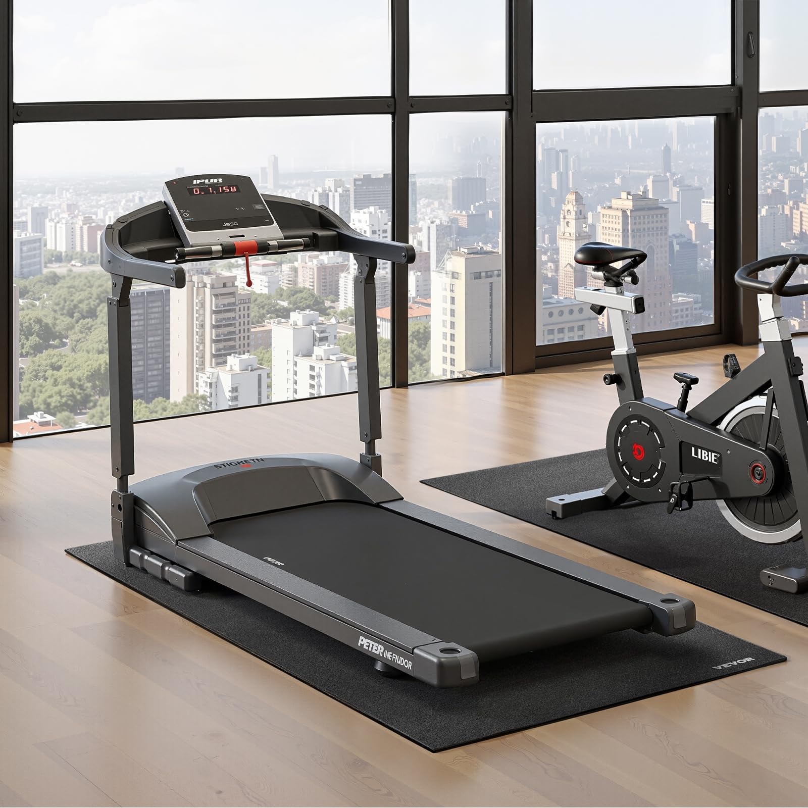 VEVOR Tappetino per tapis roulant, cyclette e bici reclinate, in PVC ad alta densità, impermeabile e antiscivolo, per palestra domestica