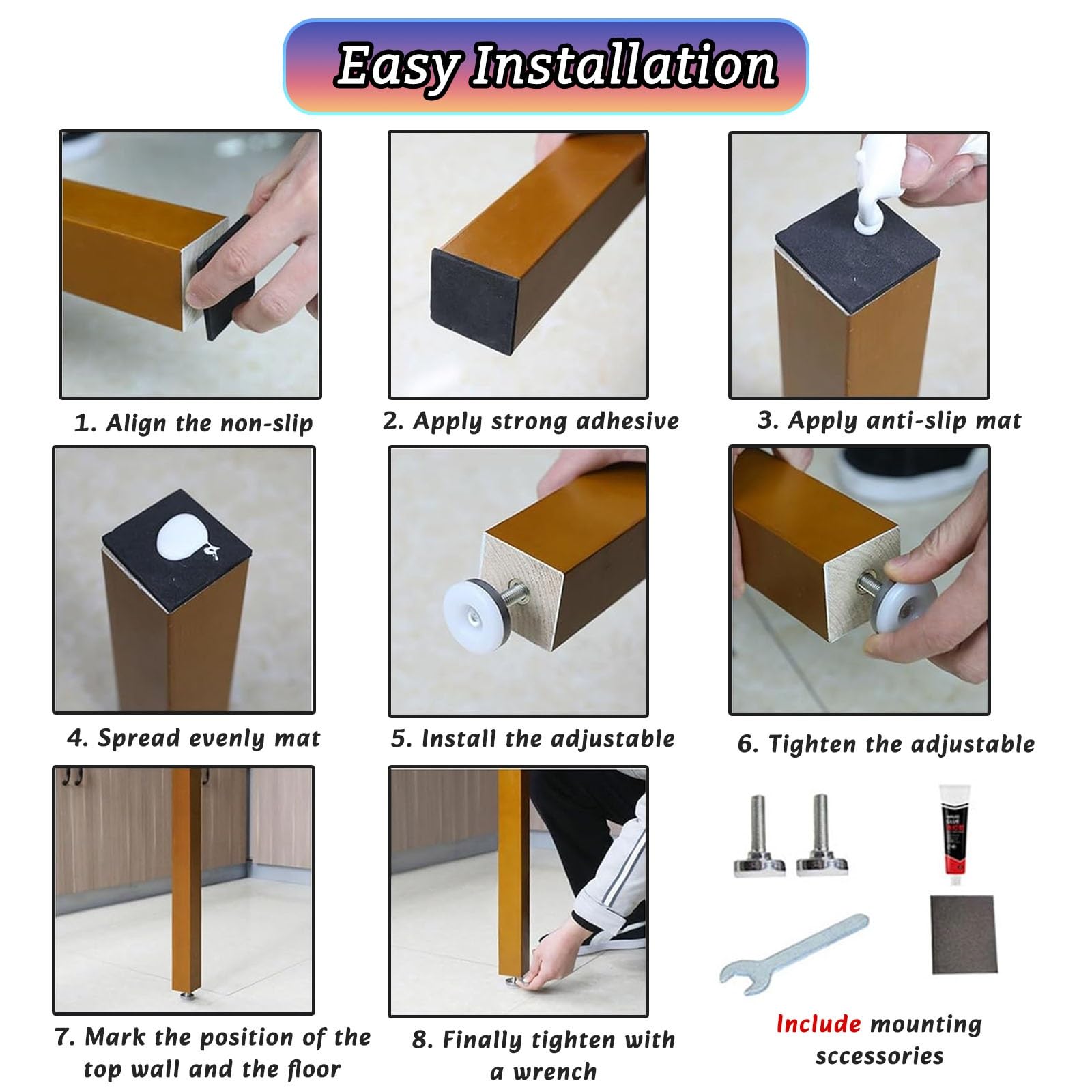 HAIXHX Colonne de séparation Lot de 10 cloisons en Bois pour séparer Les pièces, cloison à Lattes en Bois autoportante avec Pied réglable pour Chambre à Coucher et entrée(230cm/7.5ft High)