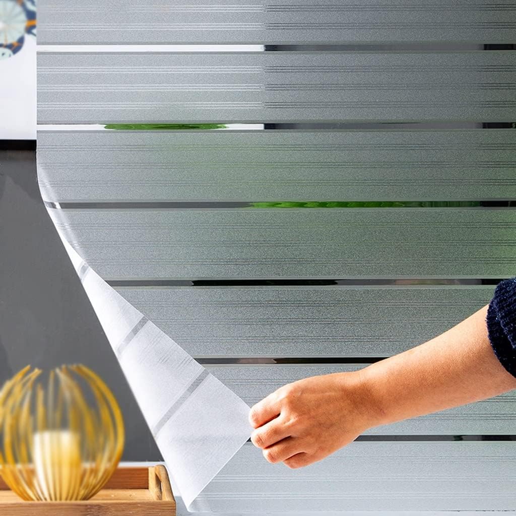 Window Privacy Film Window Film Window Privacy Film Glue-free Glass Sticker Peep-proof Office Stripe Film Bathroom Door Balcony Kitchen Window Decoration Blackout Window Film Window Films(B,40*100 cm)