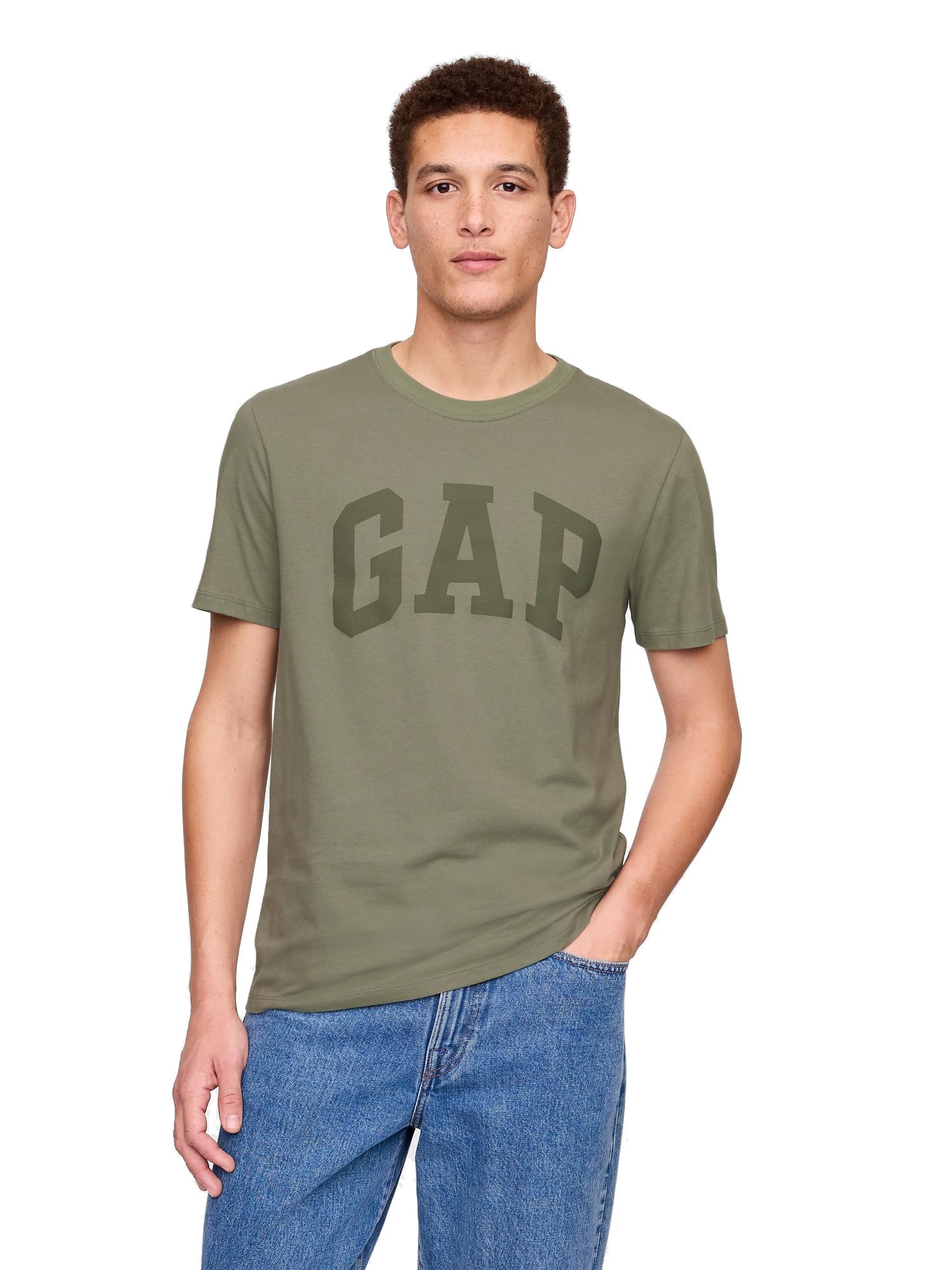 GAP Men's Everyday Soft Logo Tee, Mesculen Green, Medium