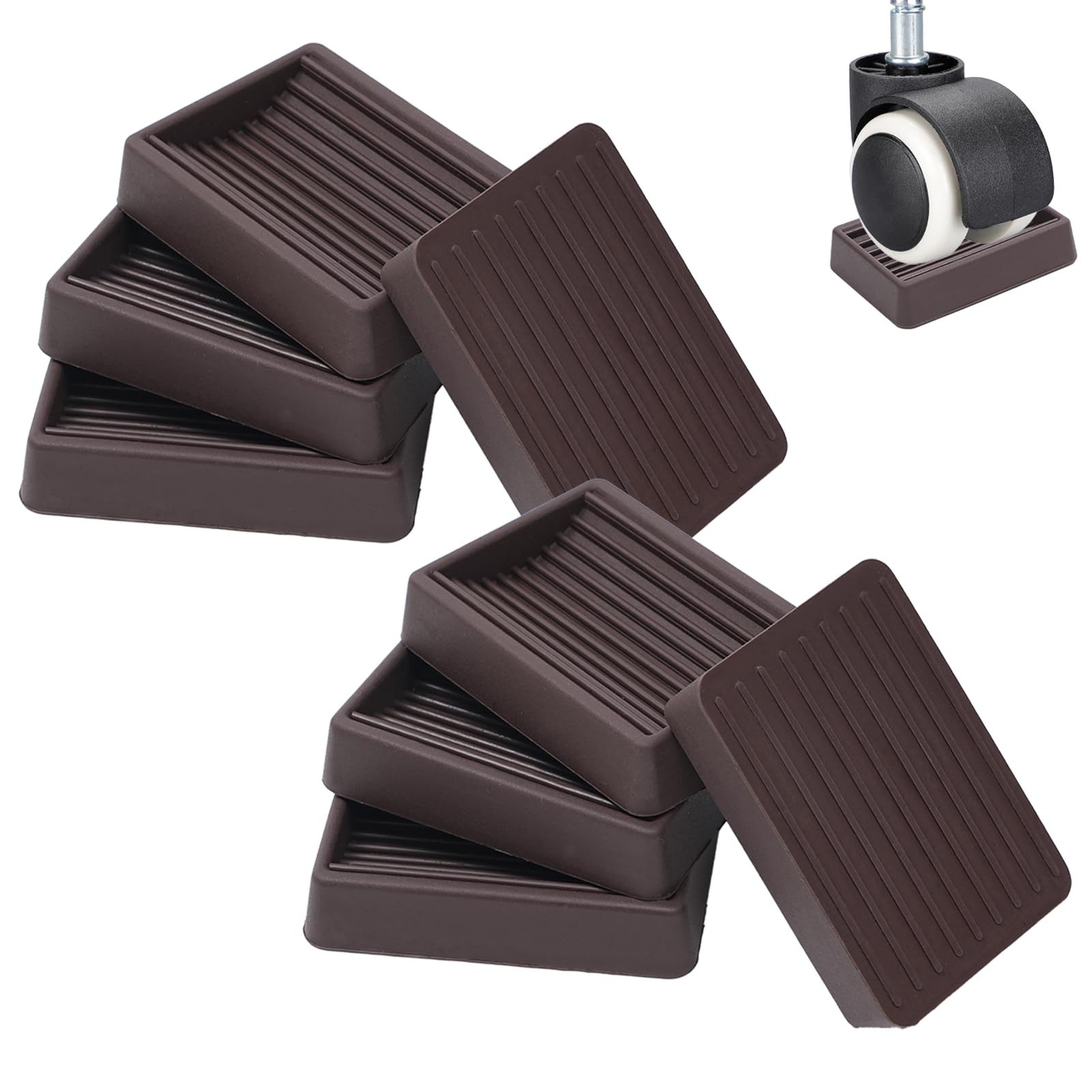 Juego de 8 protectores de suelo de goma antideslizante para cualquier mueble con ruedas