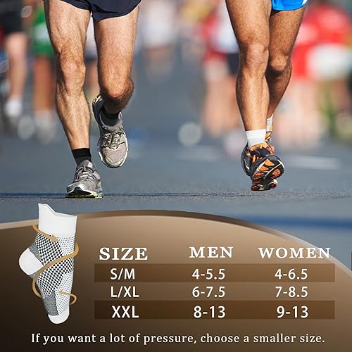 Miniatura 10 de Qauxbul Calcetines de compresión para fascitis plantar para mujeres y hombres, calcetines de neuropatía, tobilleras comprex calman calcetines para