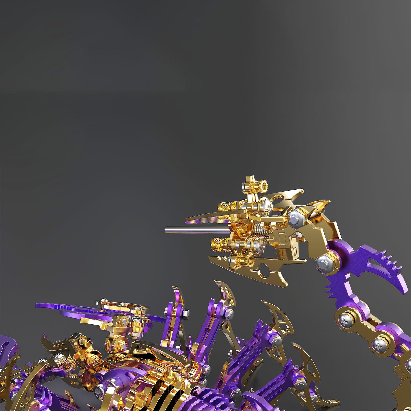 Metalkitor Scorpion Zestaw metalowych puzzli 3D dla dorosłych i nastolatków, 454 szt., modele montażowe mechaniczne, montaż 4 godziny, idealne na prezenty i dekoracje (złoto-fioletowy)
