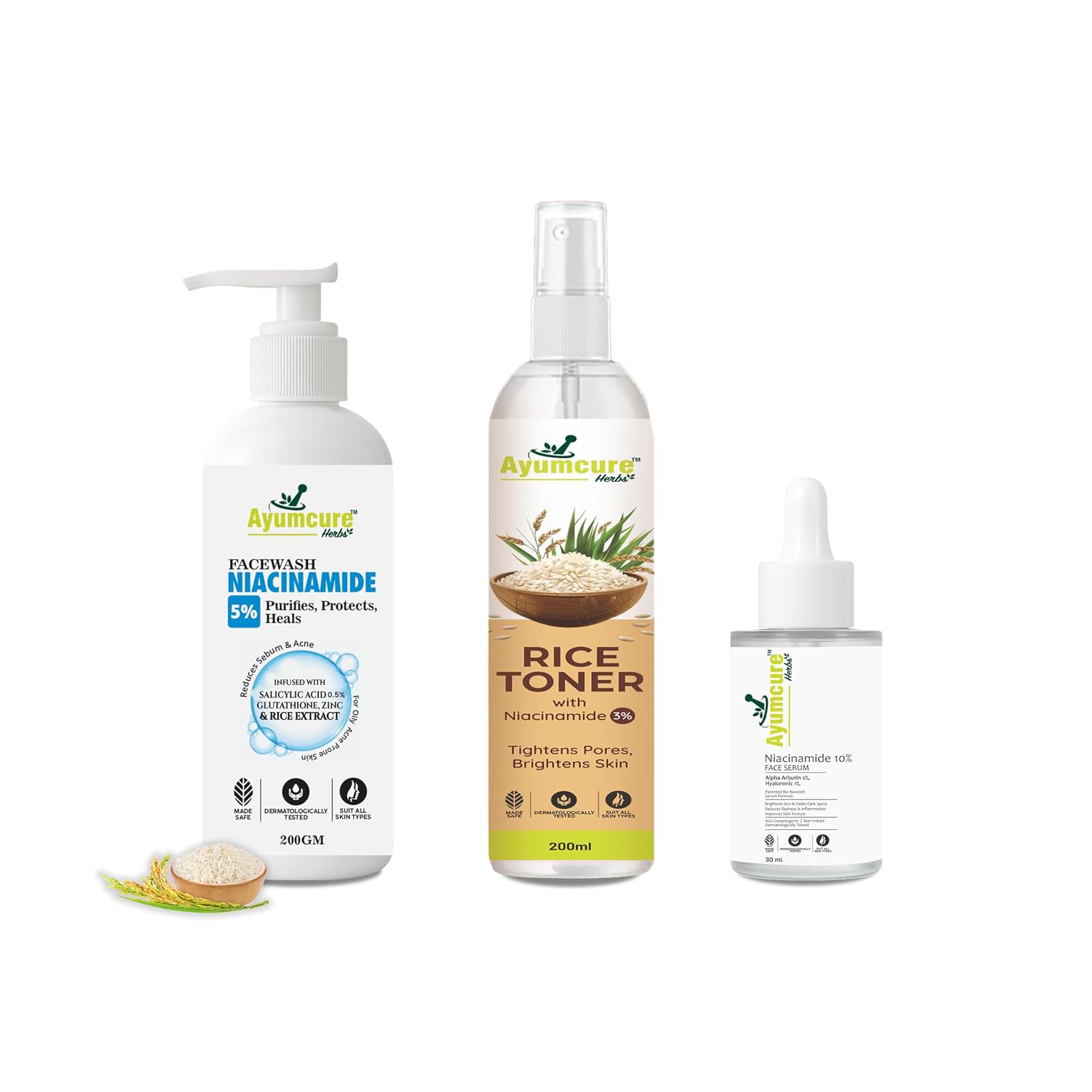Ayumcure Anti Pigmentation Kit | Set of 3 | Niacinamide & Alpha Arbutin Face Serum 30ML + 3% Niacinamide Rise Toner 200ML... - Review, Price and Buying Guide
