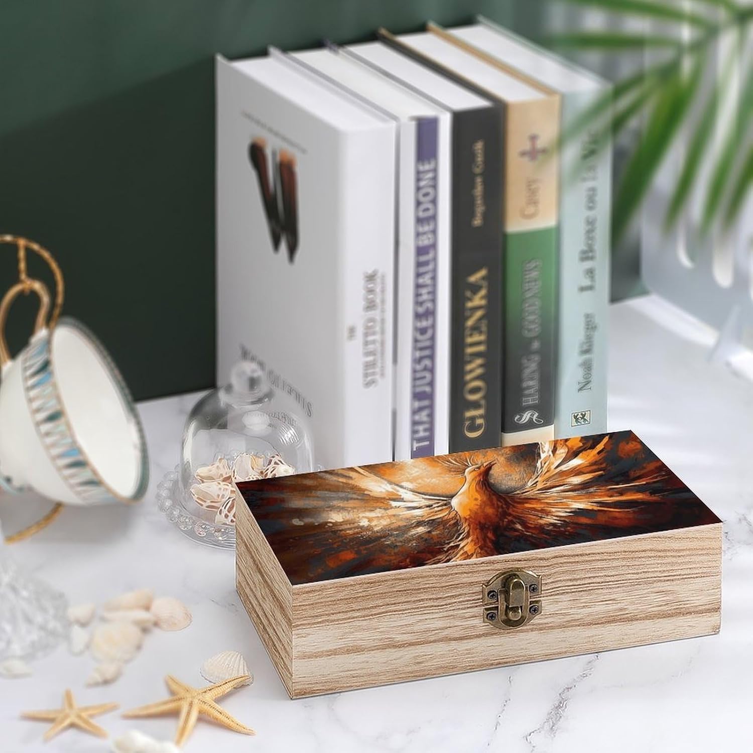 Lightweight Wooden Box, Hinged Lid, Retro Clasps, 7.9'' X 3.9'' X2.3'' image 4